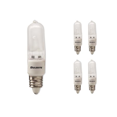 Bulbrite Dimmable 120-Volt Halogen T4 JD Type Mini-Candelabra E11 Frosted Bulb, 5PK 860794